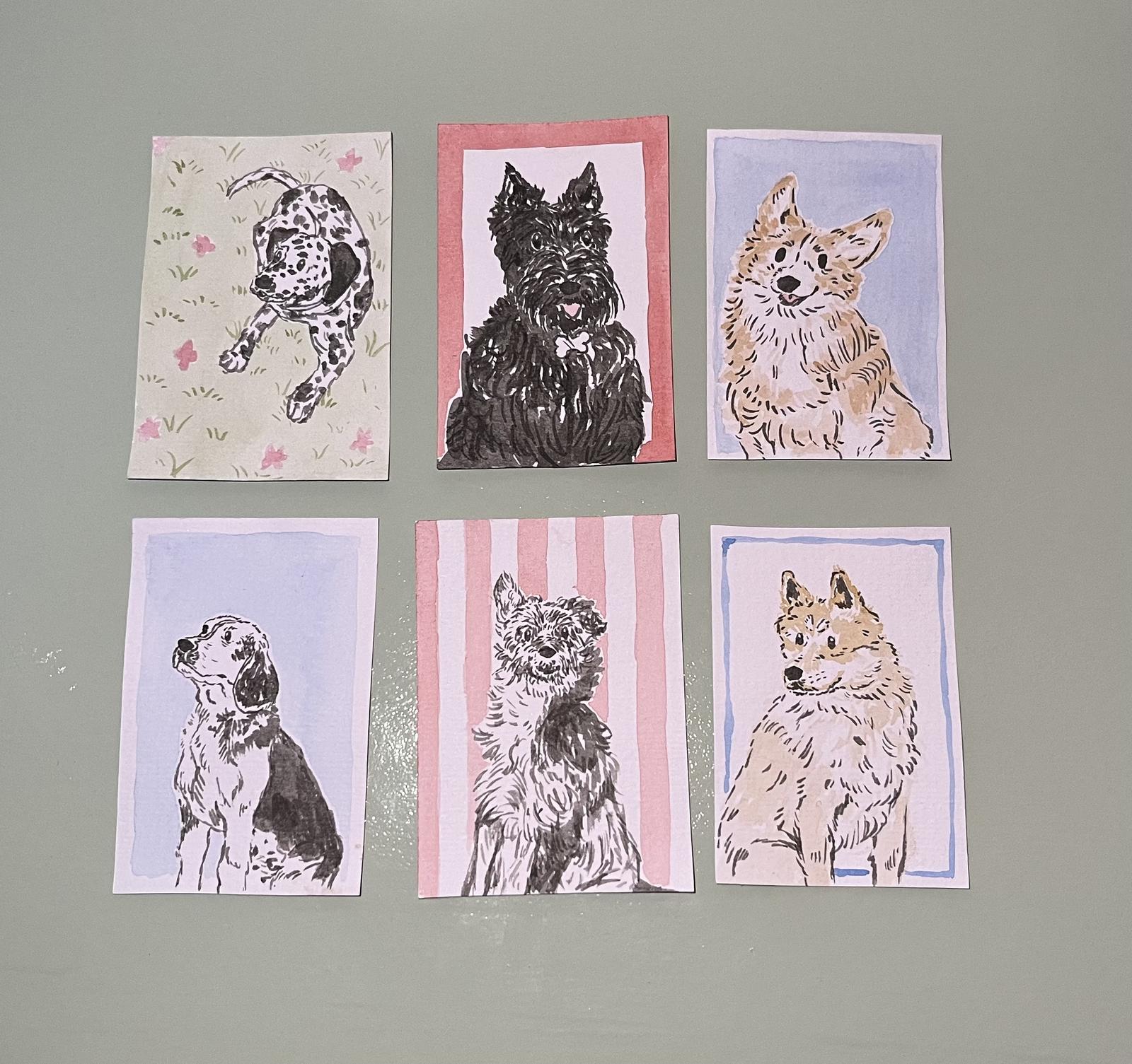 Watercolour dog illustrations