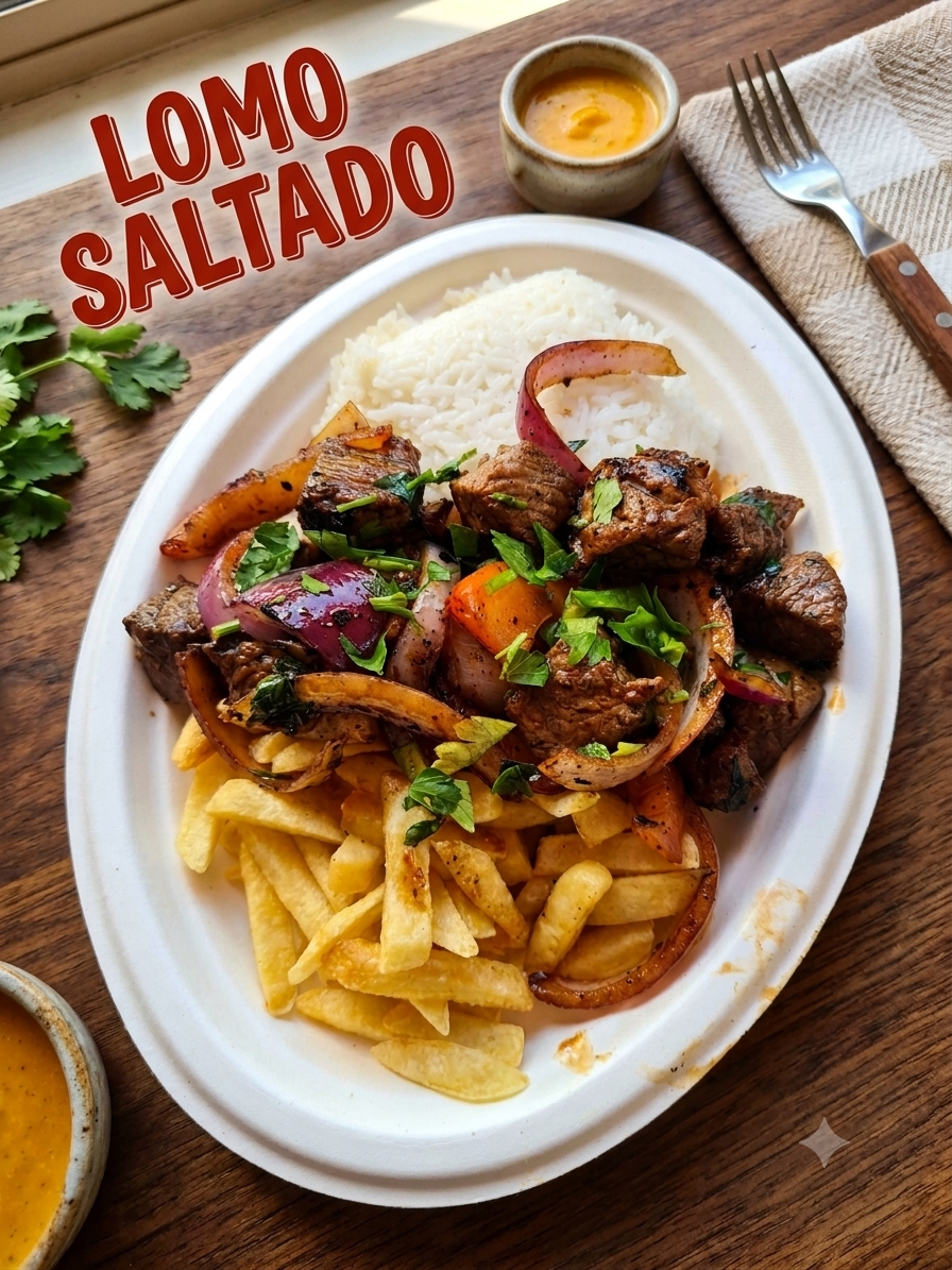 Peruvian stir-fried beef-Lomo Saltado