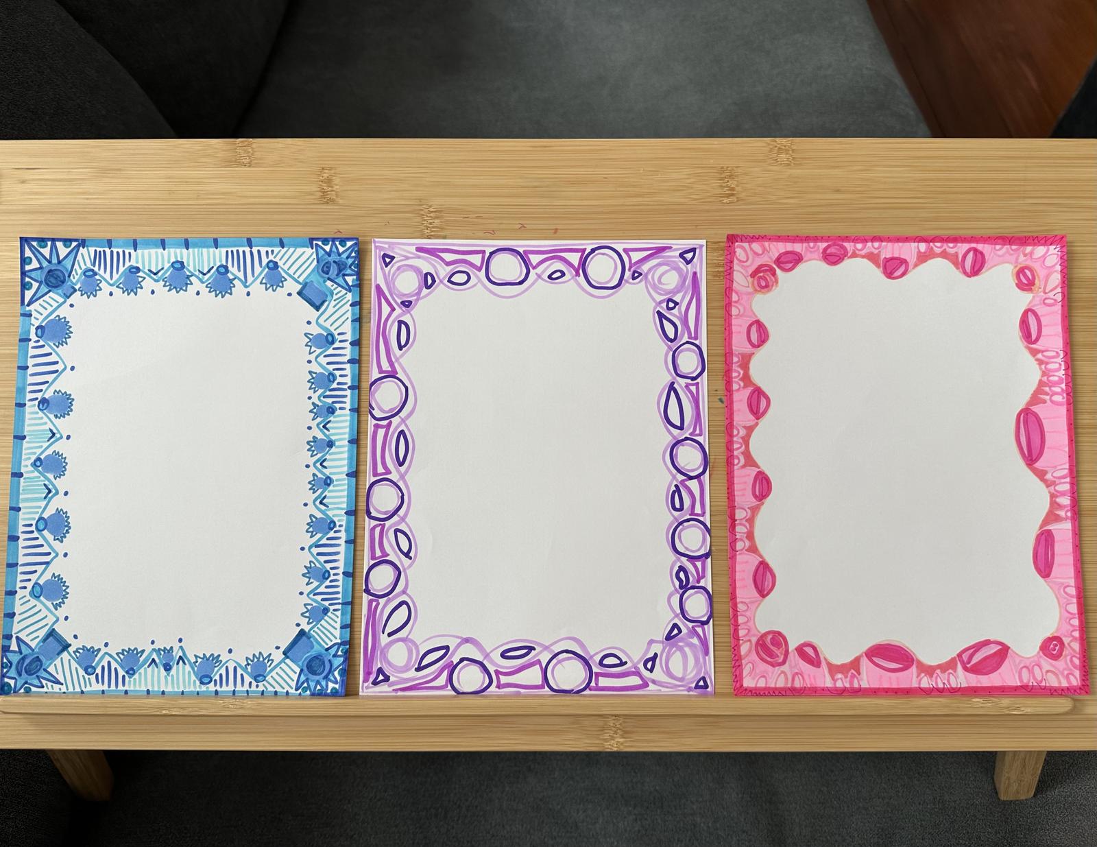 Writing paper originals I hand drew - writing sets are copies I’ve made of thesr