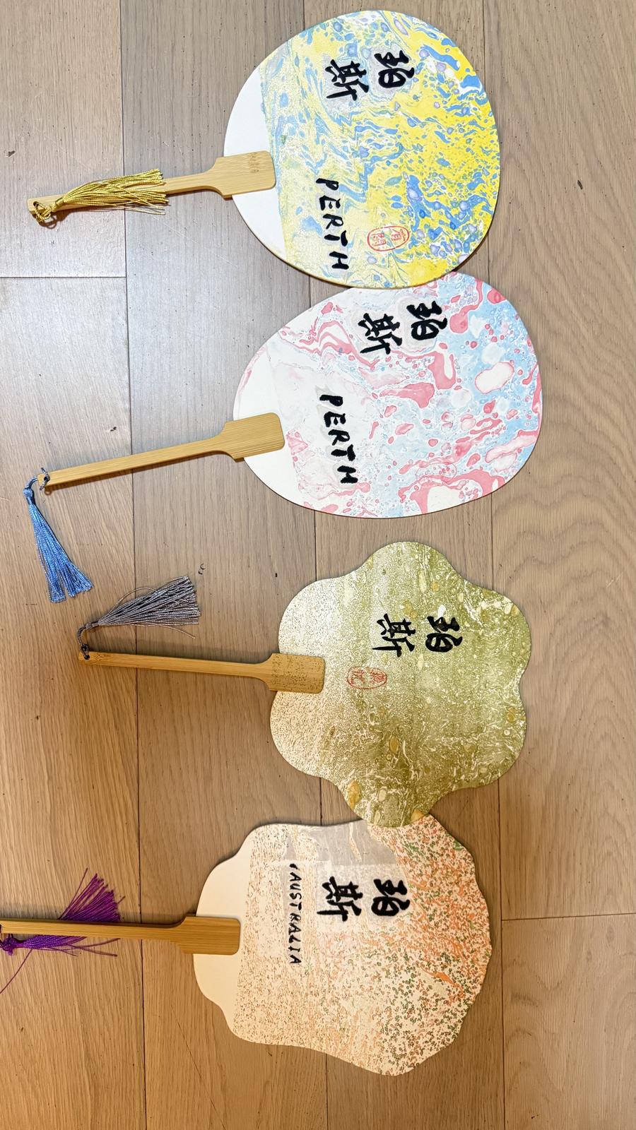 Handmade lacquer painting fan 