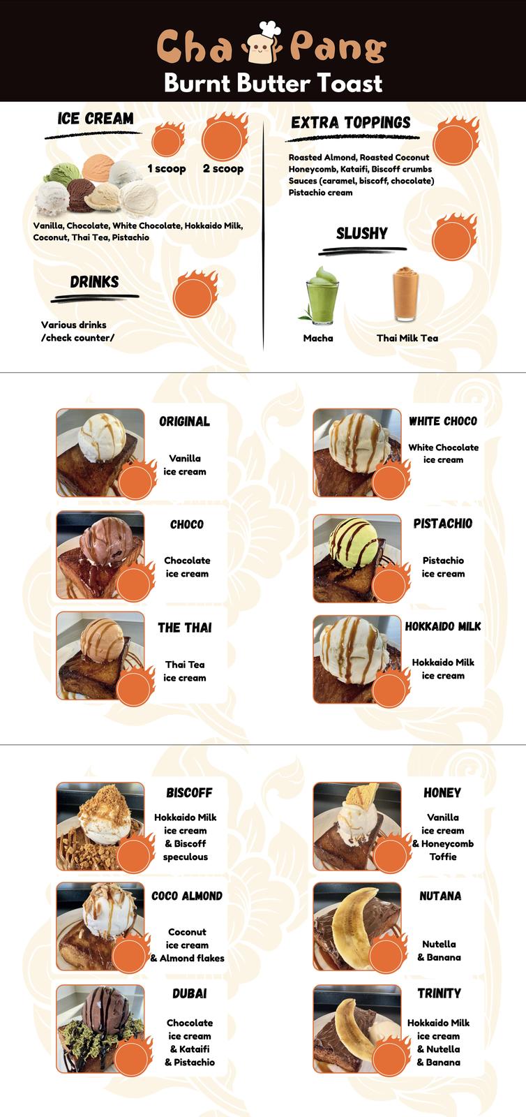 Burnt Butter Toast menu