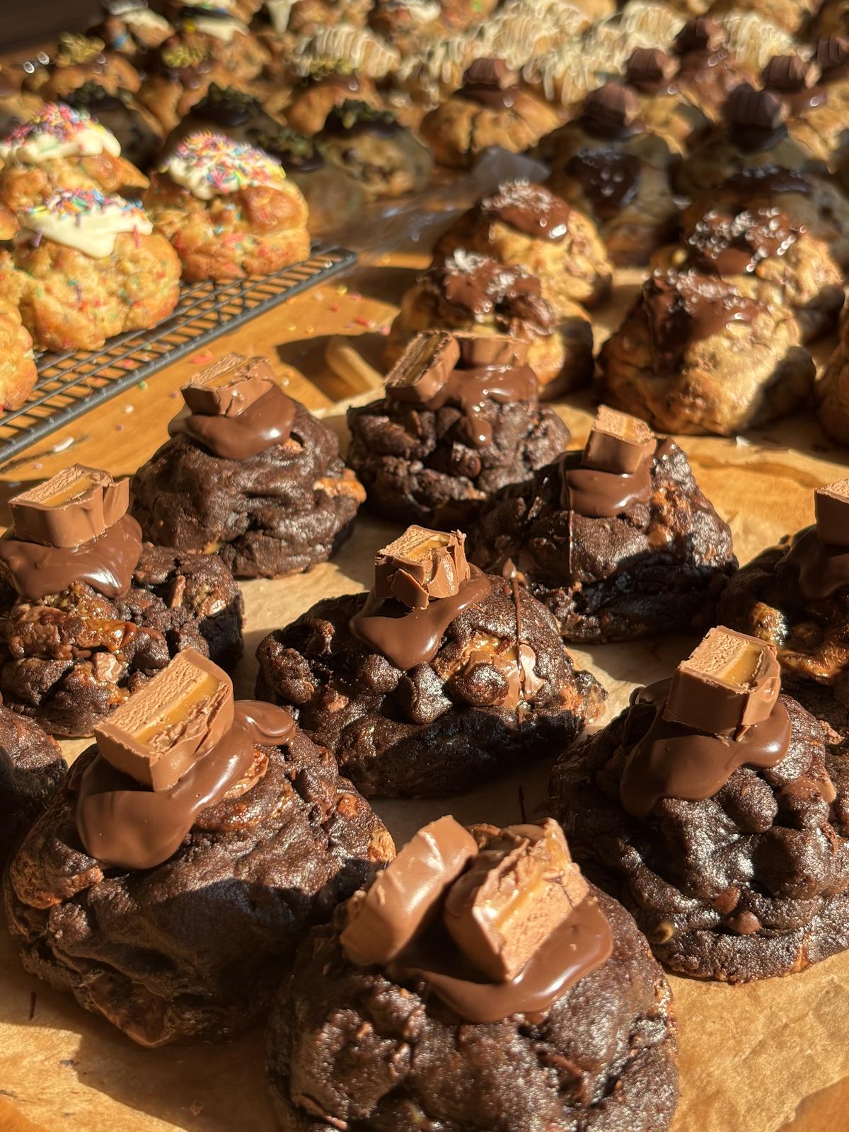 Double choc Mars cookies 