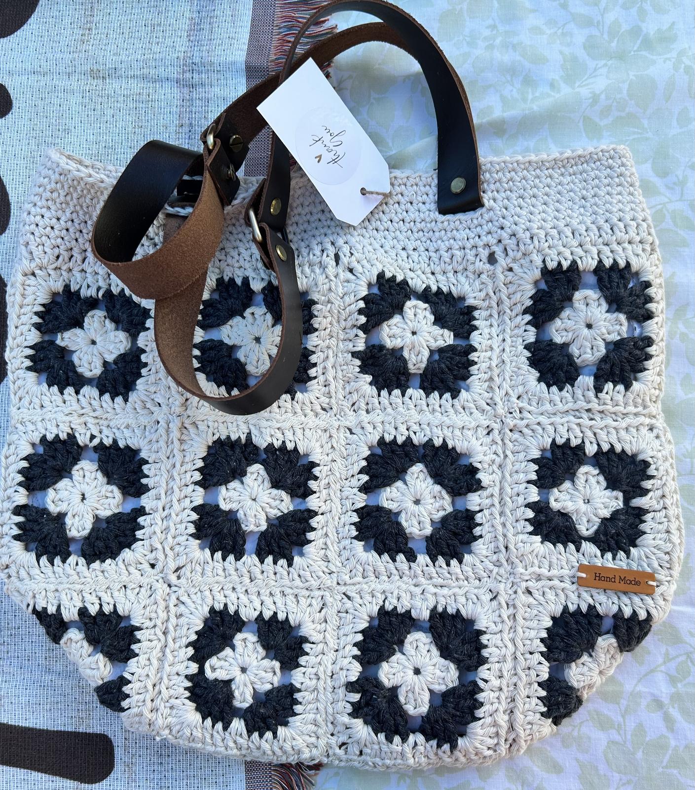 100% cotton granny square bag