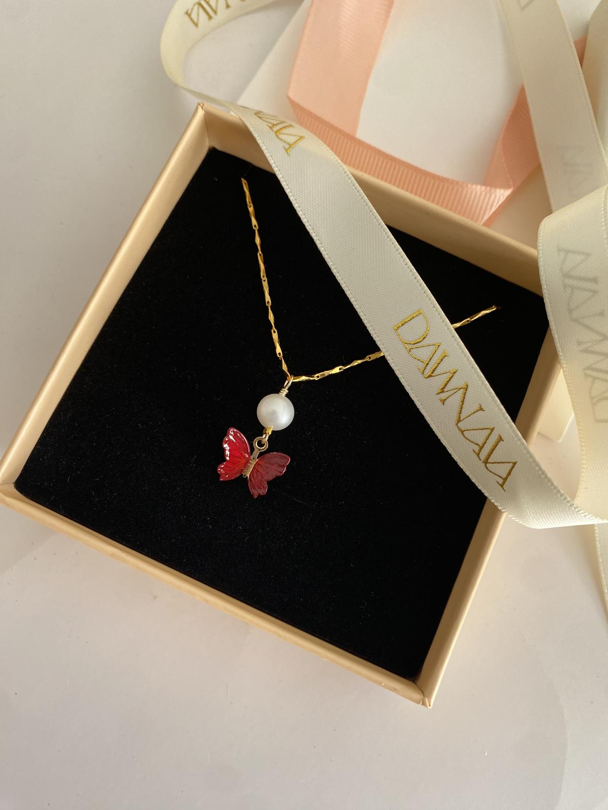 Original Hand-Painted Butterfly Necklace