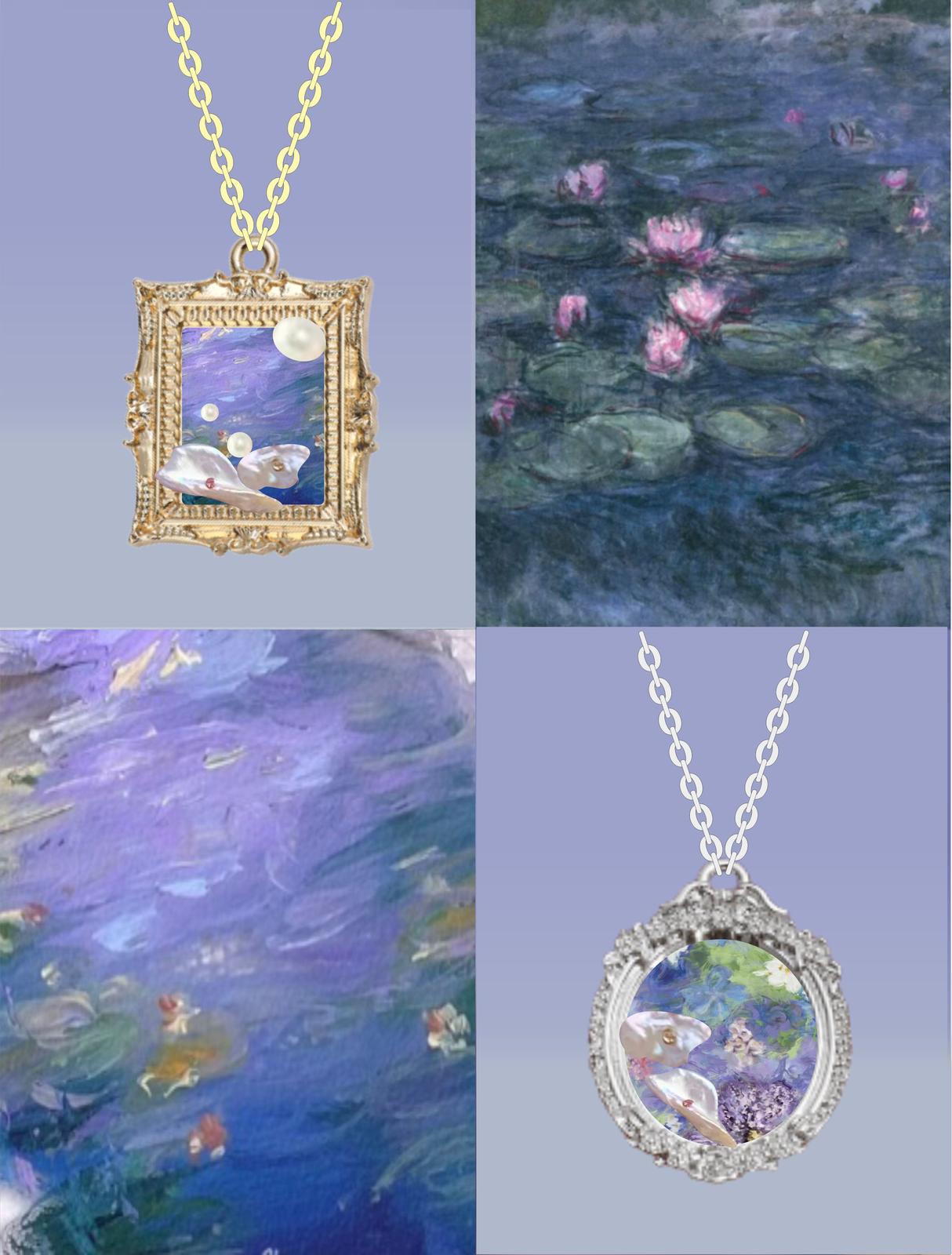 Original Hand-Painted Oil Art Necklace