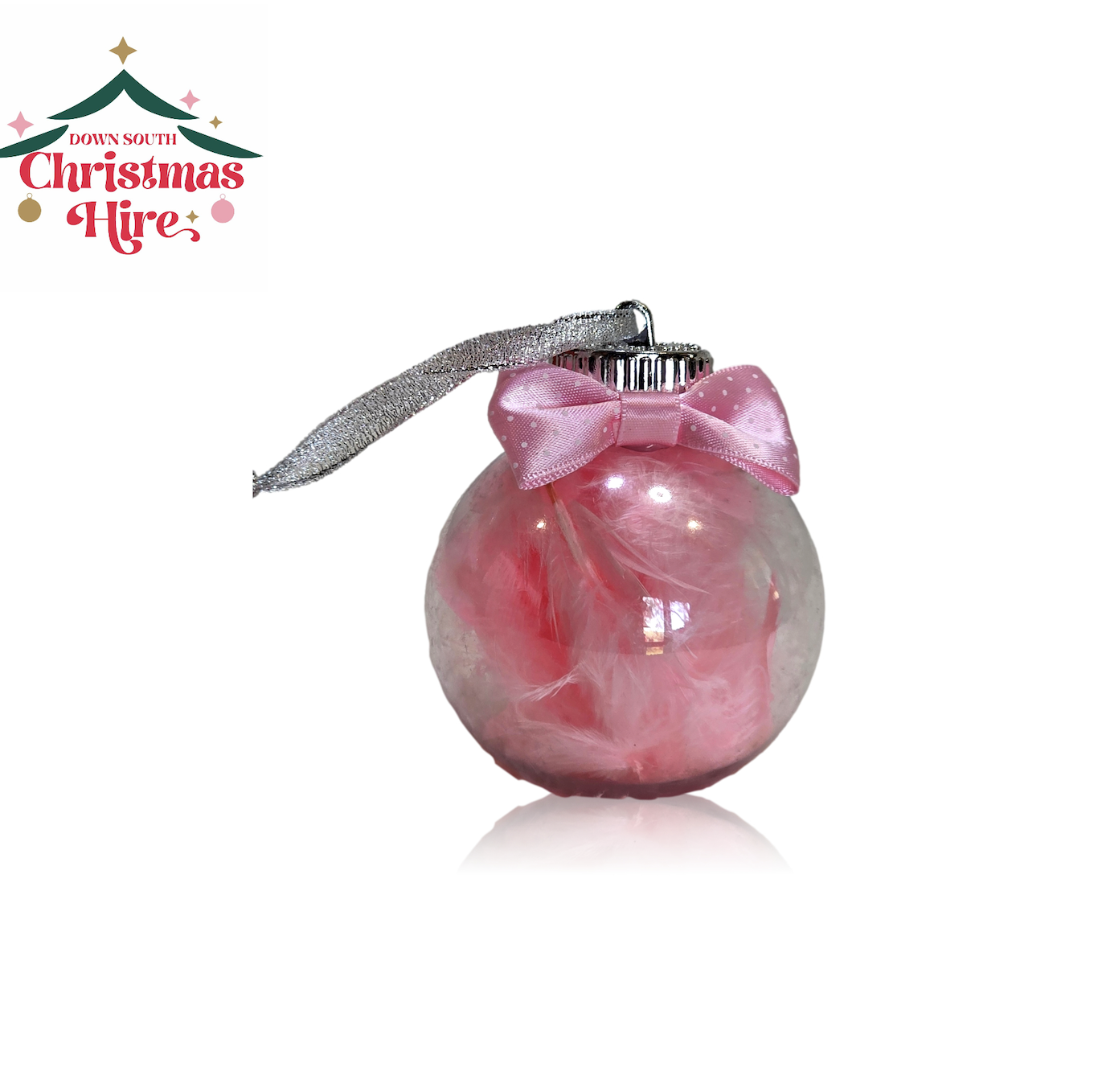 Pink Bauble with feathers