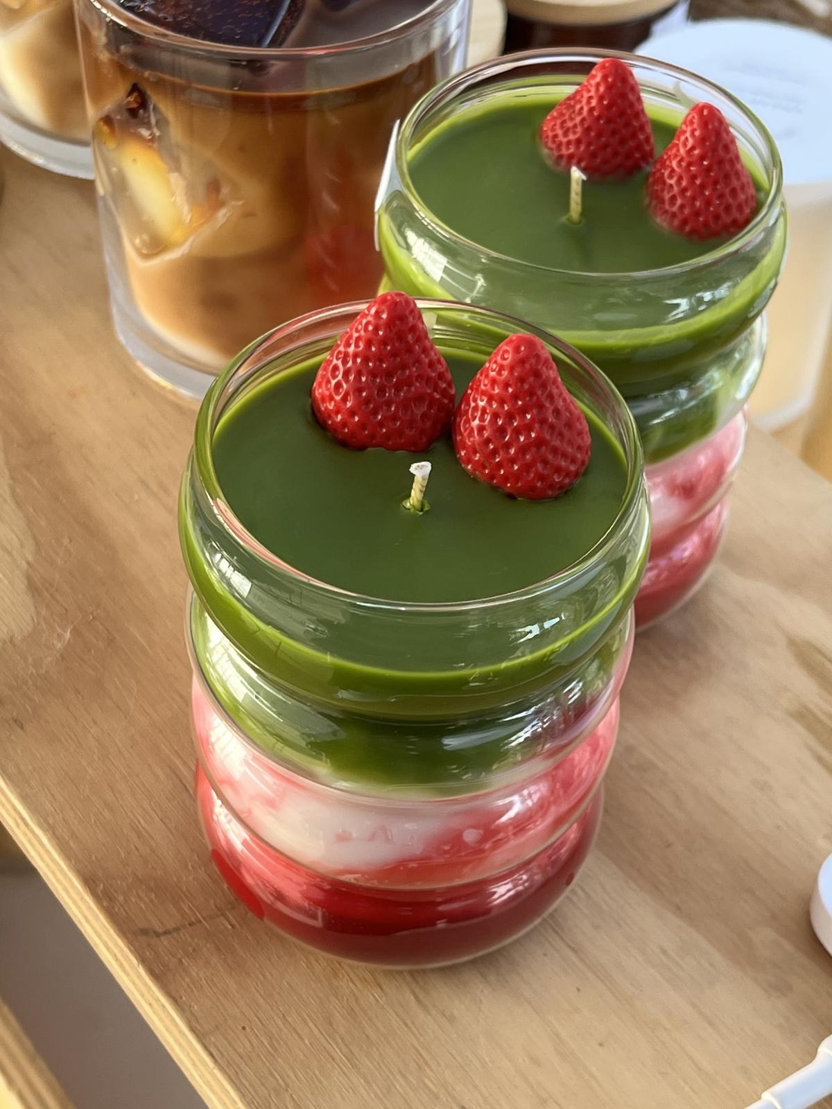 Latte Candles - Strawberry Matcha