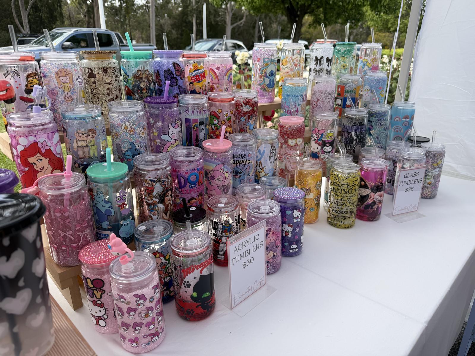 Assorted snowglobe tumblers 