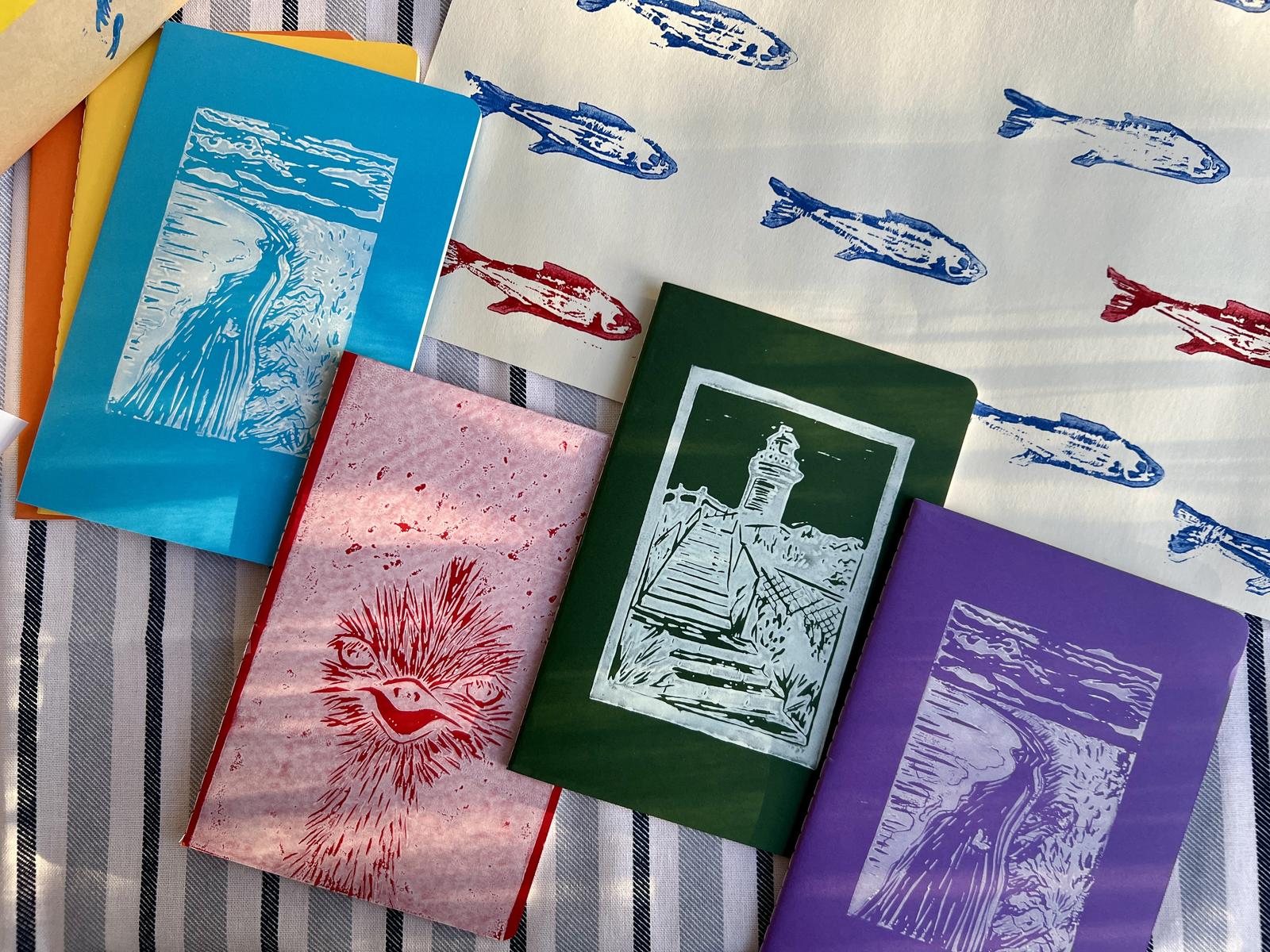 Printed notebooks and wrapping paper