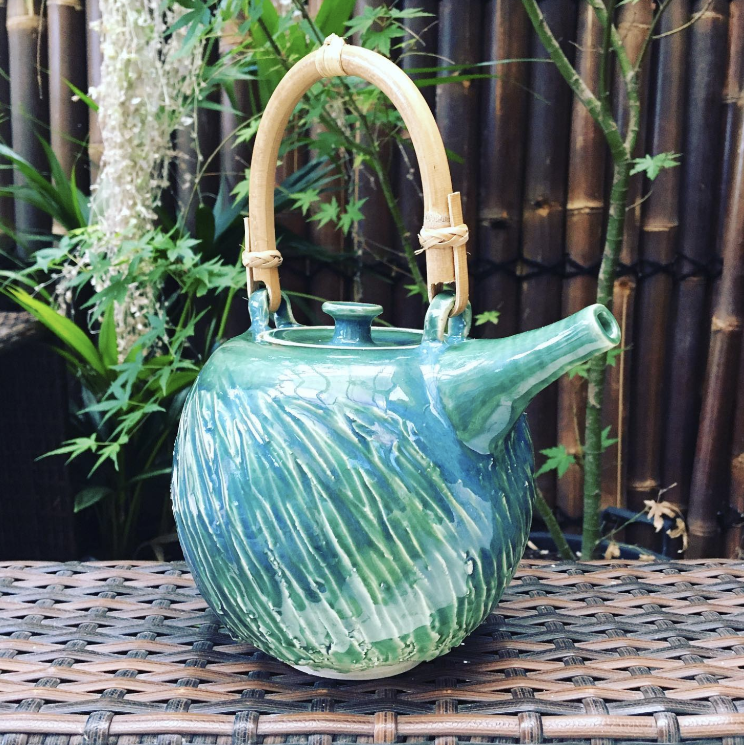 Oribe Green Teapot