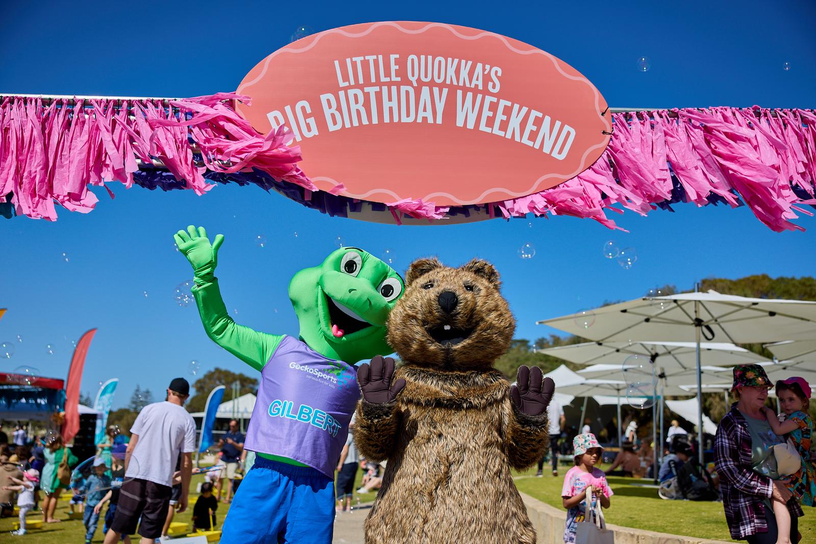 Gecko Mascot and Rottnest Mascot