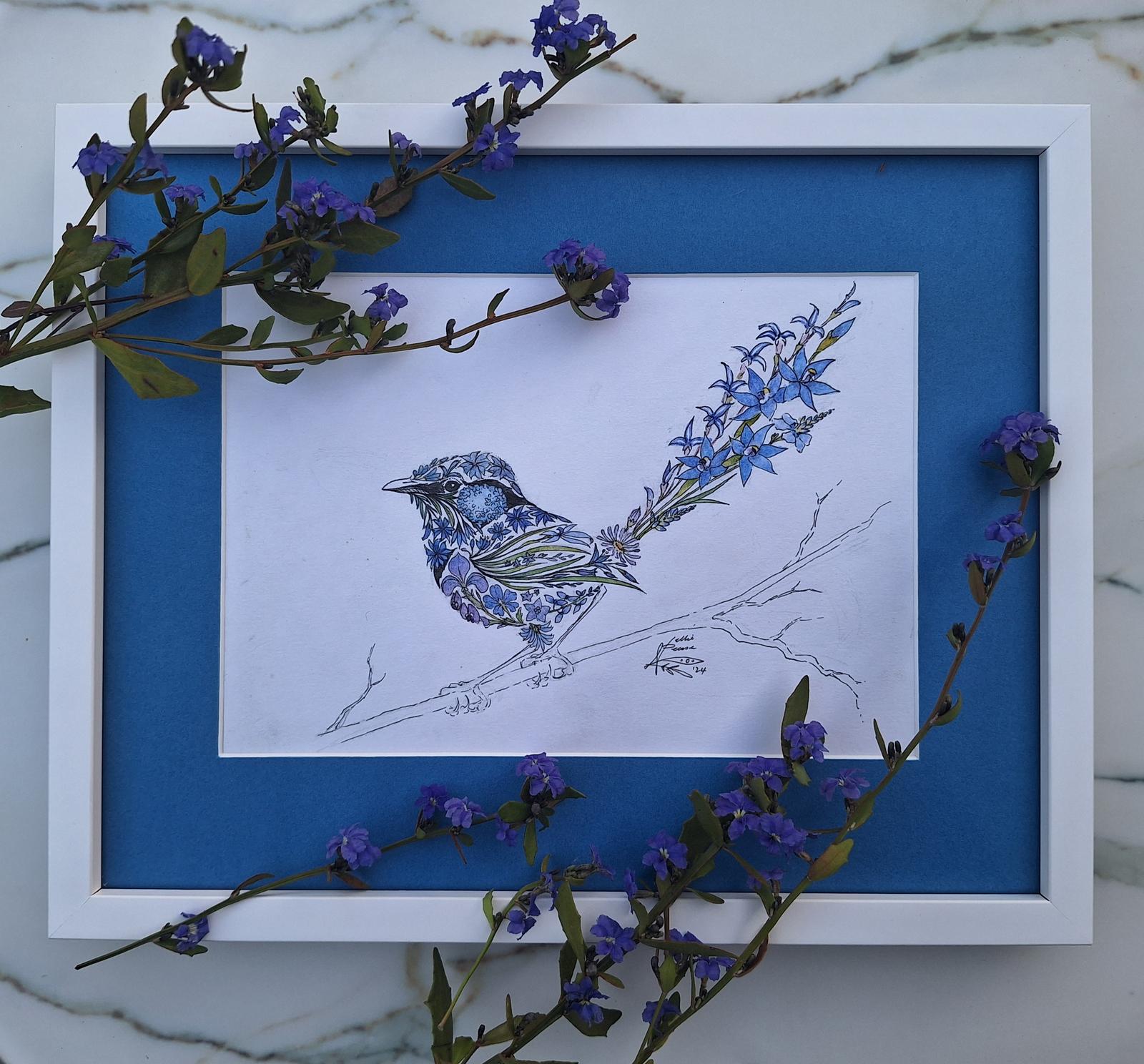 Blue Wren original artwork
