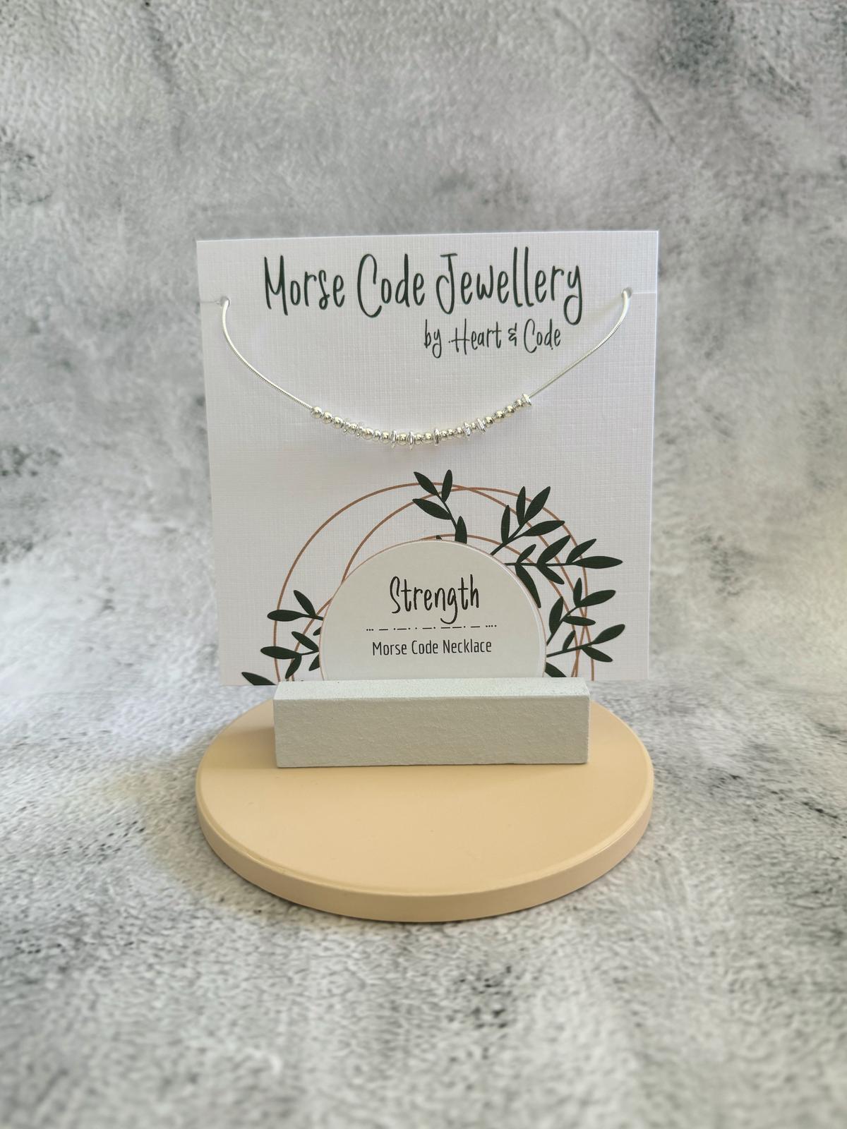 Strength - Morse Code Necklace by Heart and Code