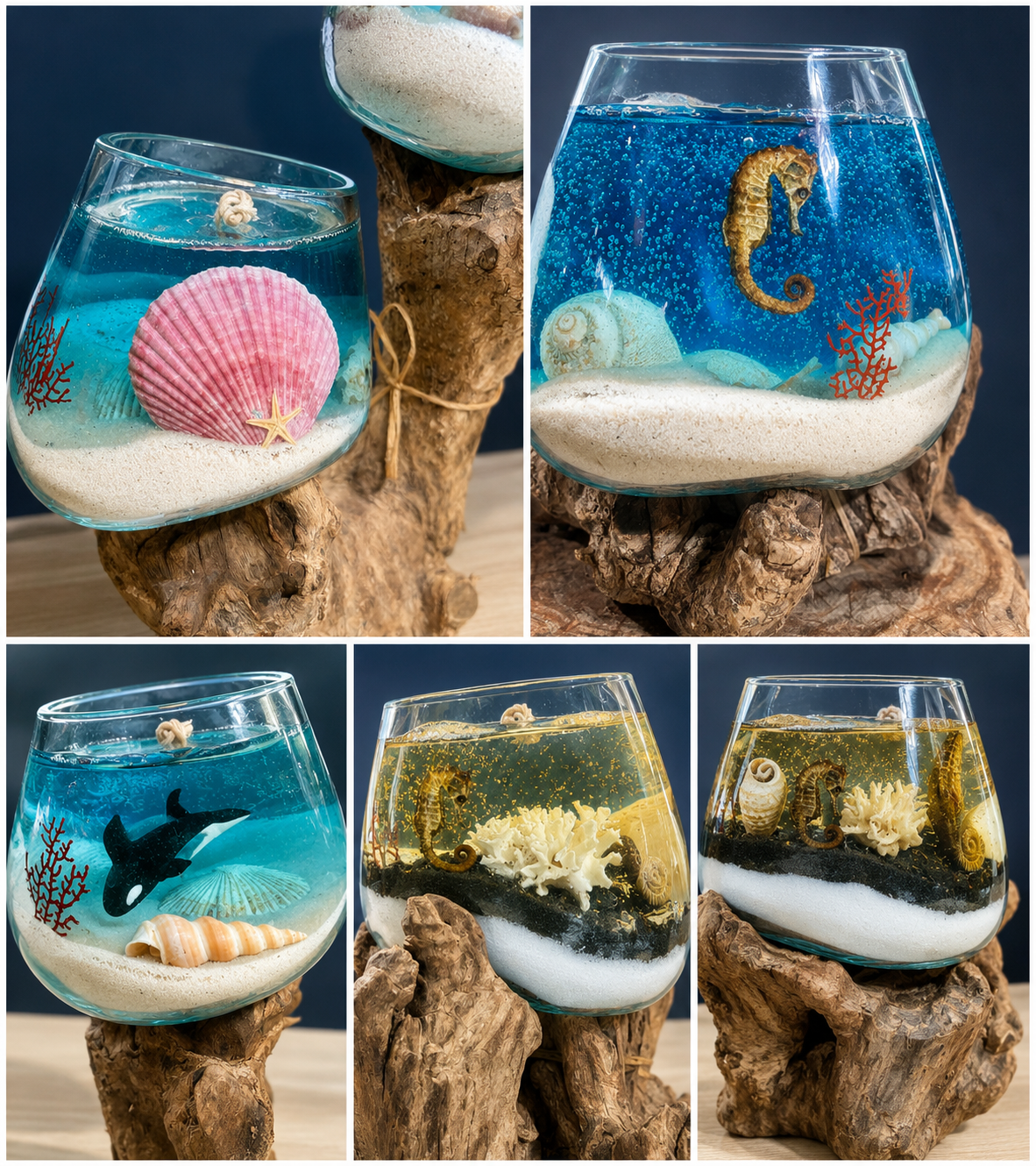 Driftwood gel wax candles 
