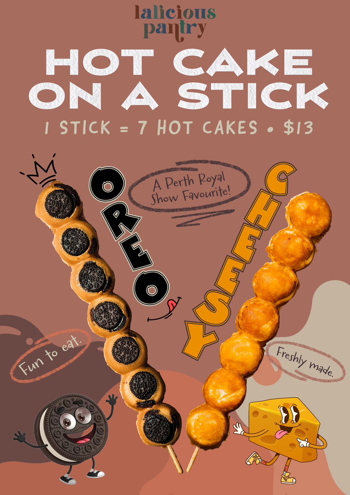 HOT CAKE ON A STICK MENU