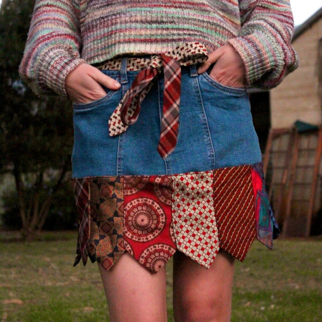 Upcycled Denim Skirt