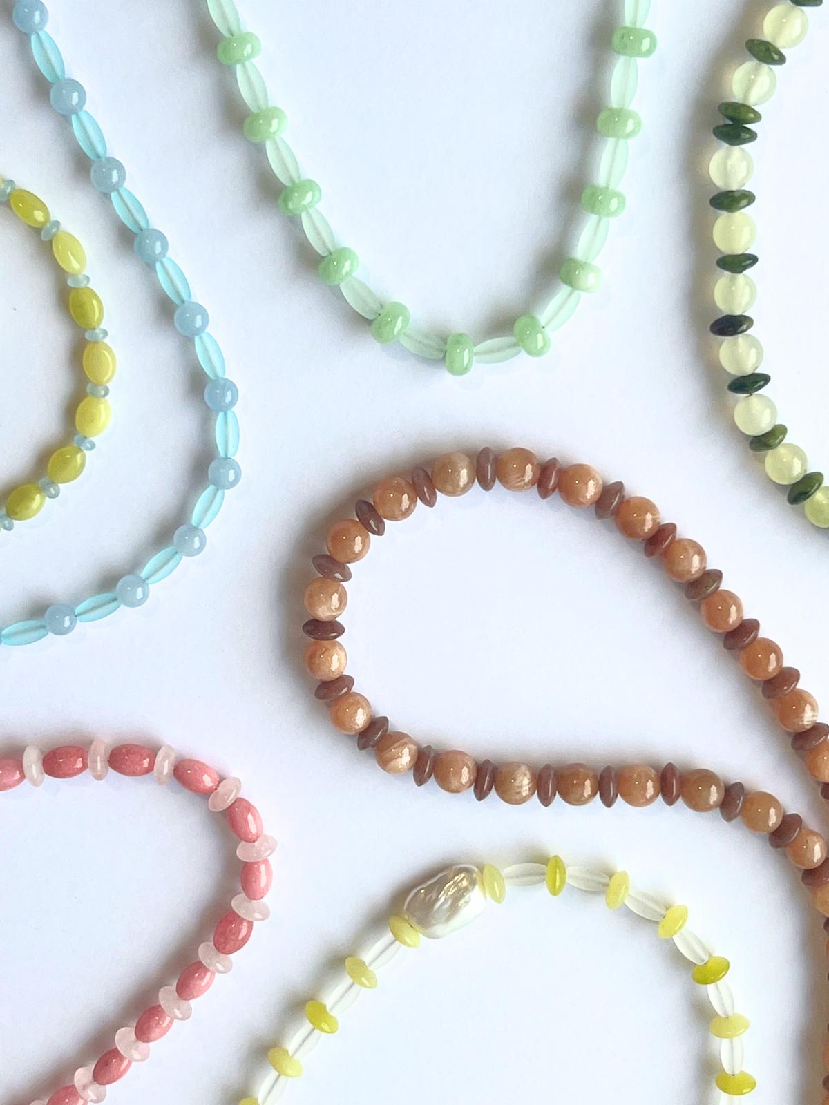 gemstones and glass beads