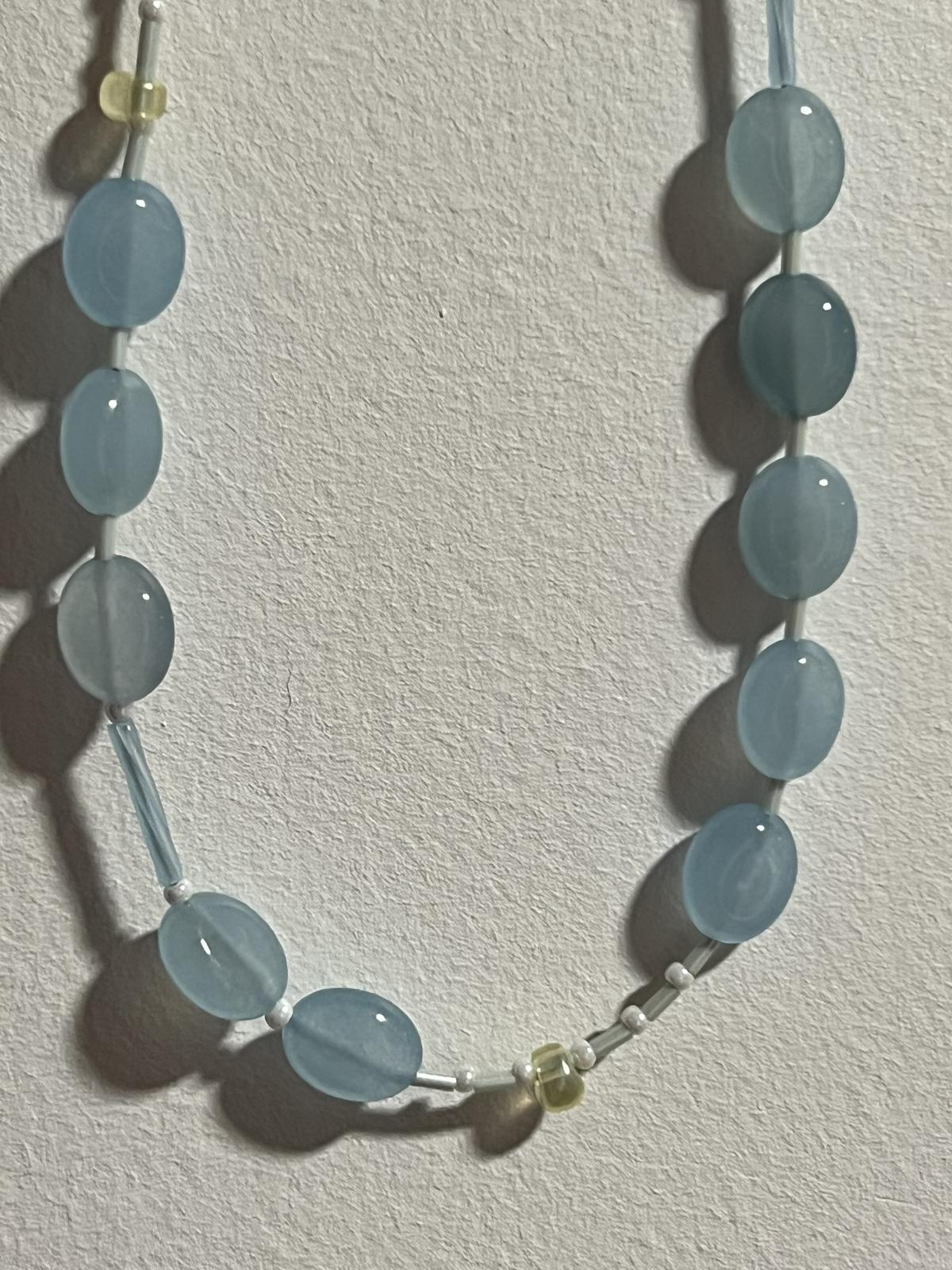 Aquamarine miyuki necklace 