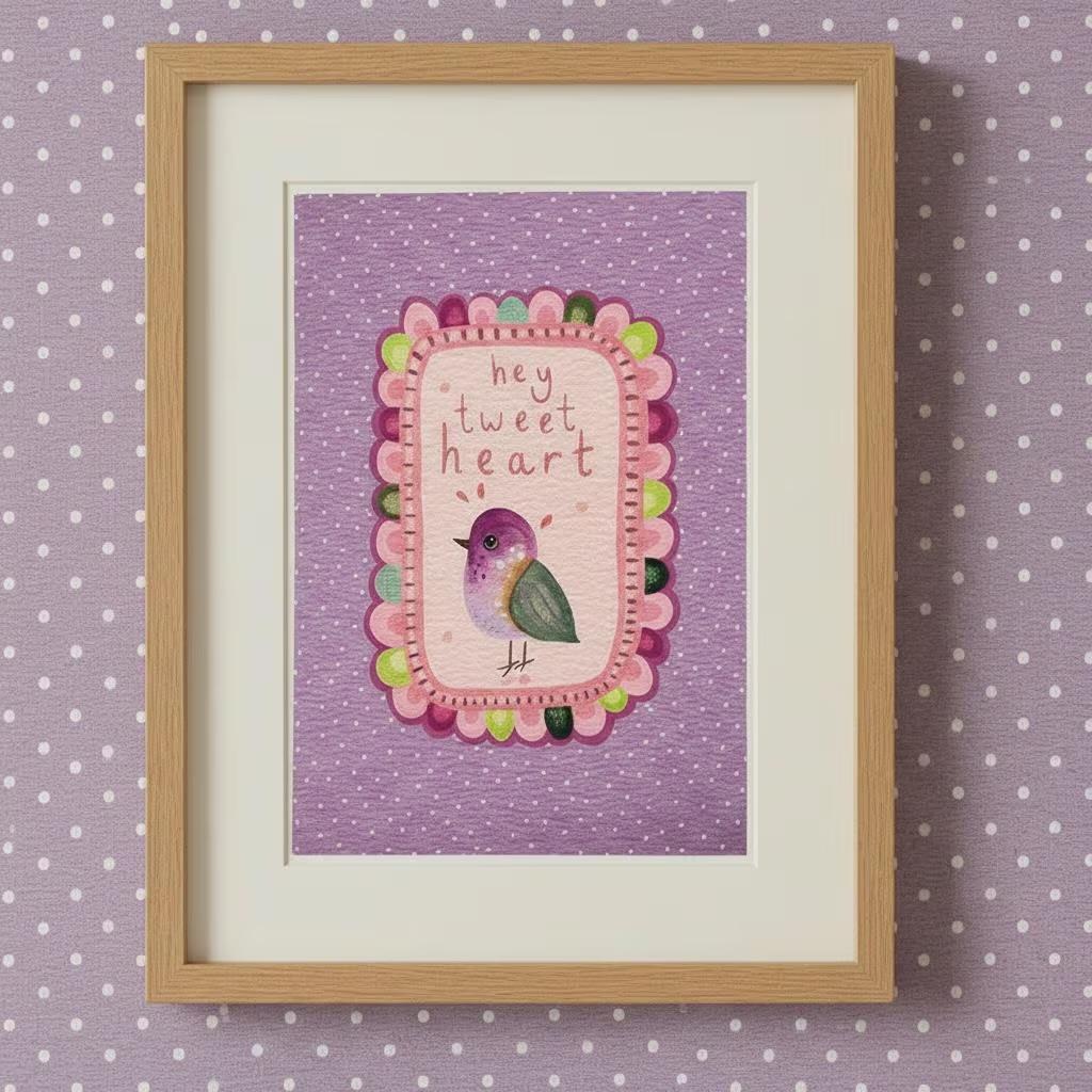 Hey Tweet Heart Illustration