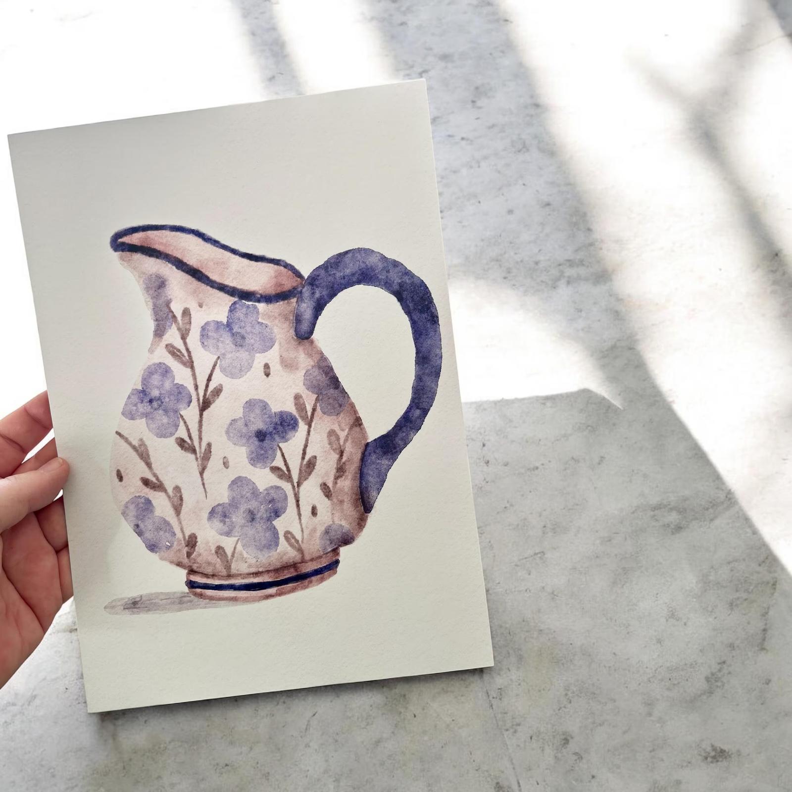 A4 Print - Blue Country Jug