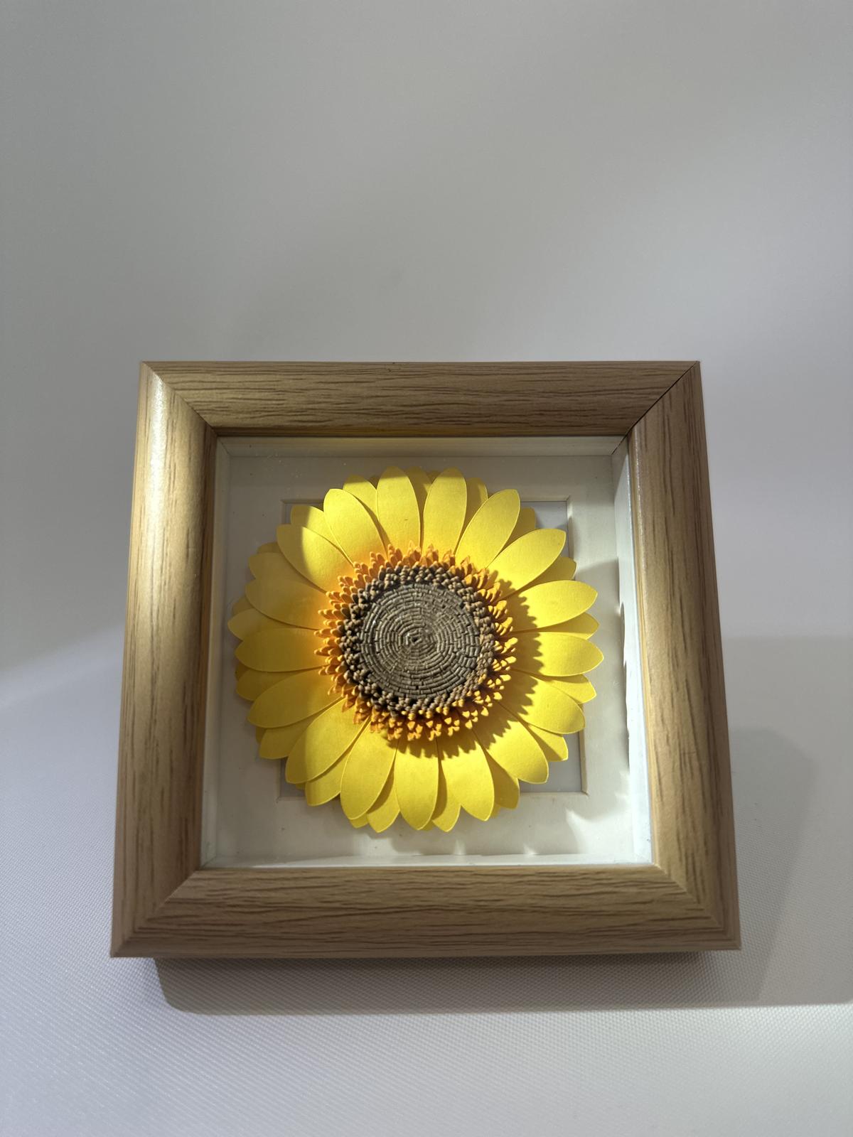 Mini sunflower in mini frame