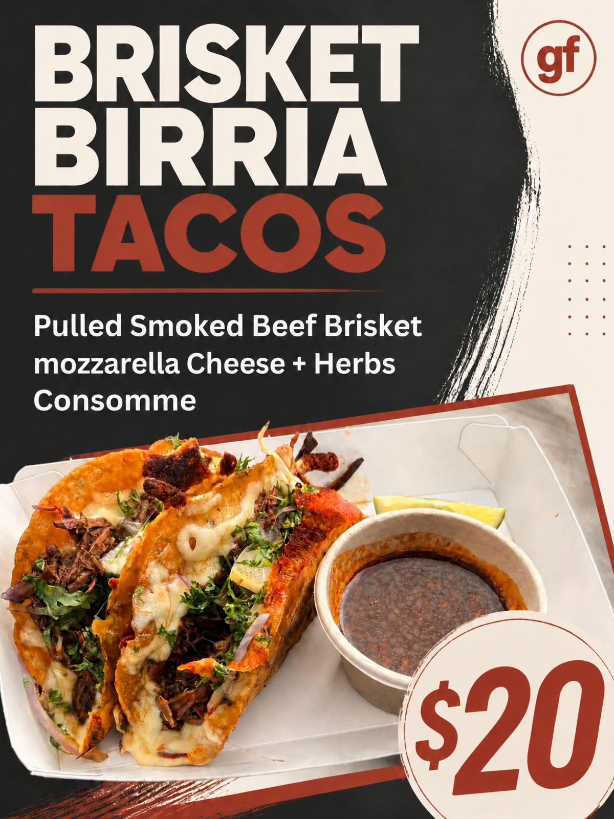 Smoked Brisket Birria Tacos
