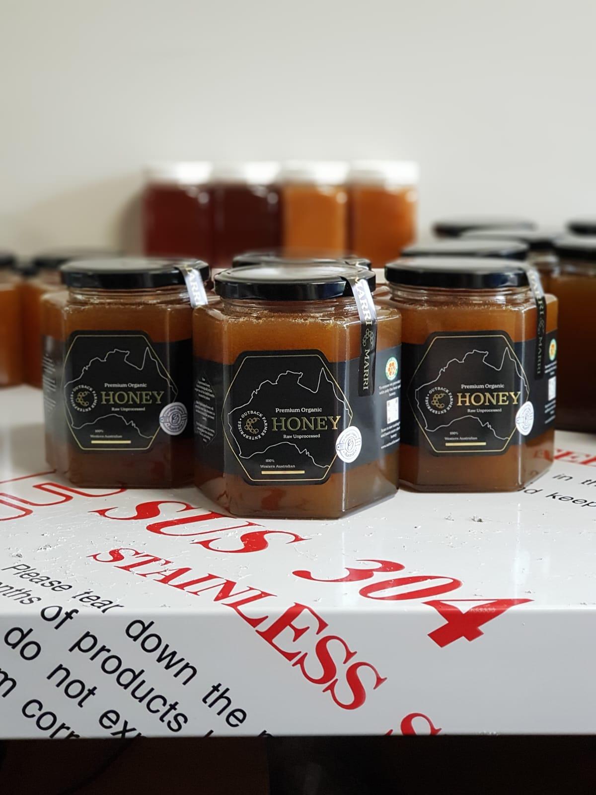 1kg Certified Organic Honey Glass