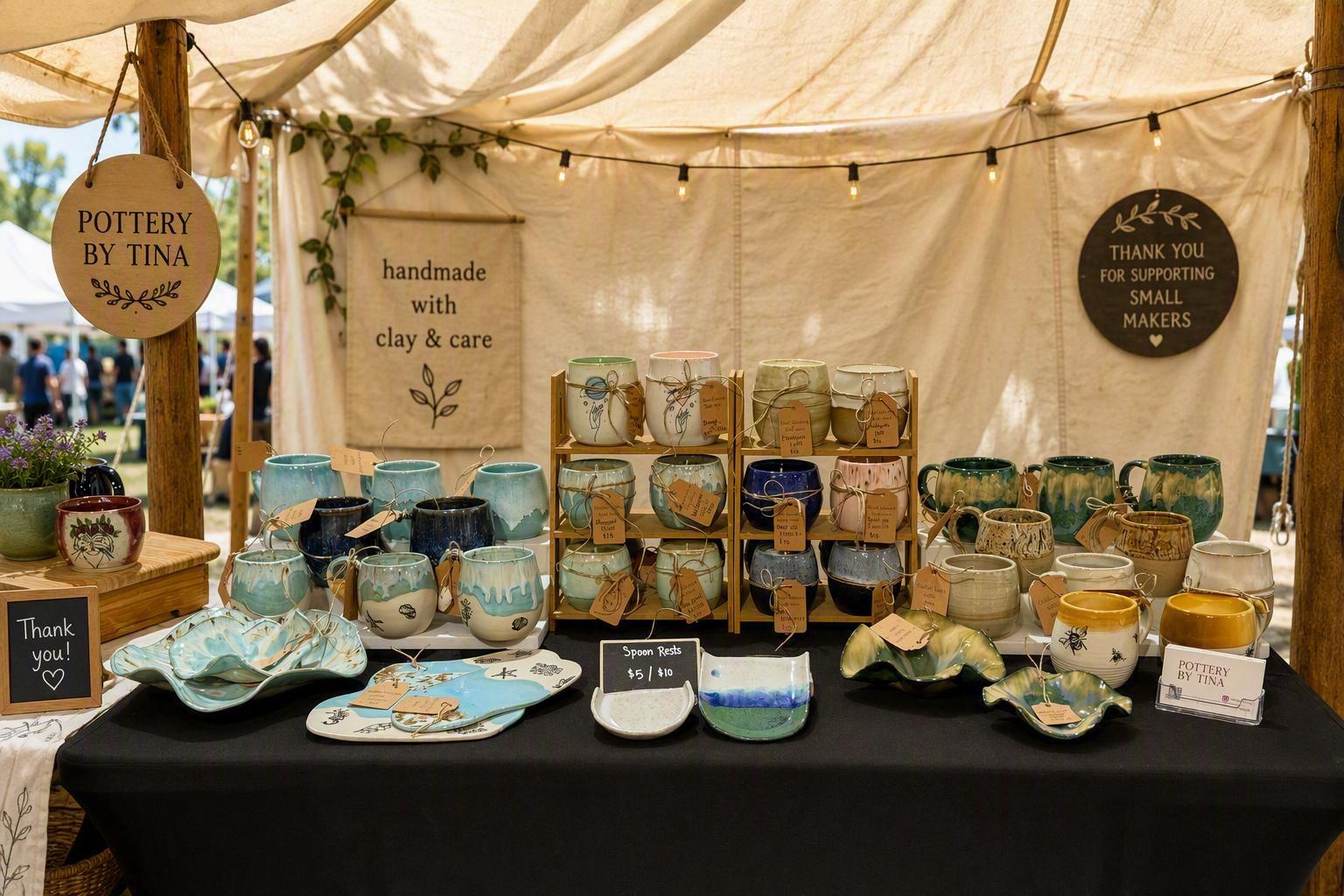 Pottery on display