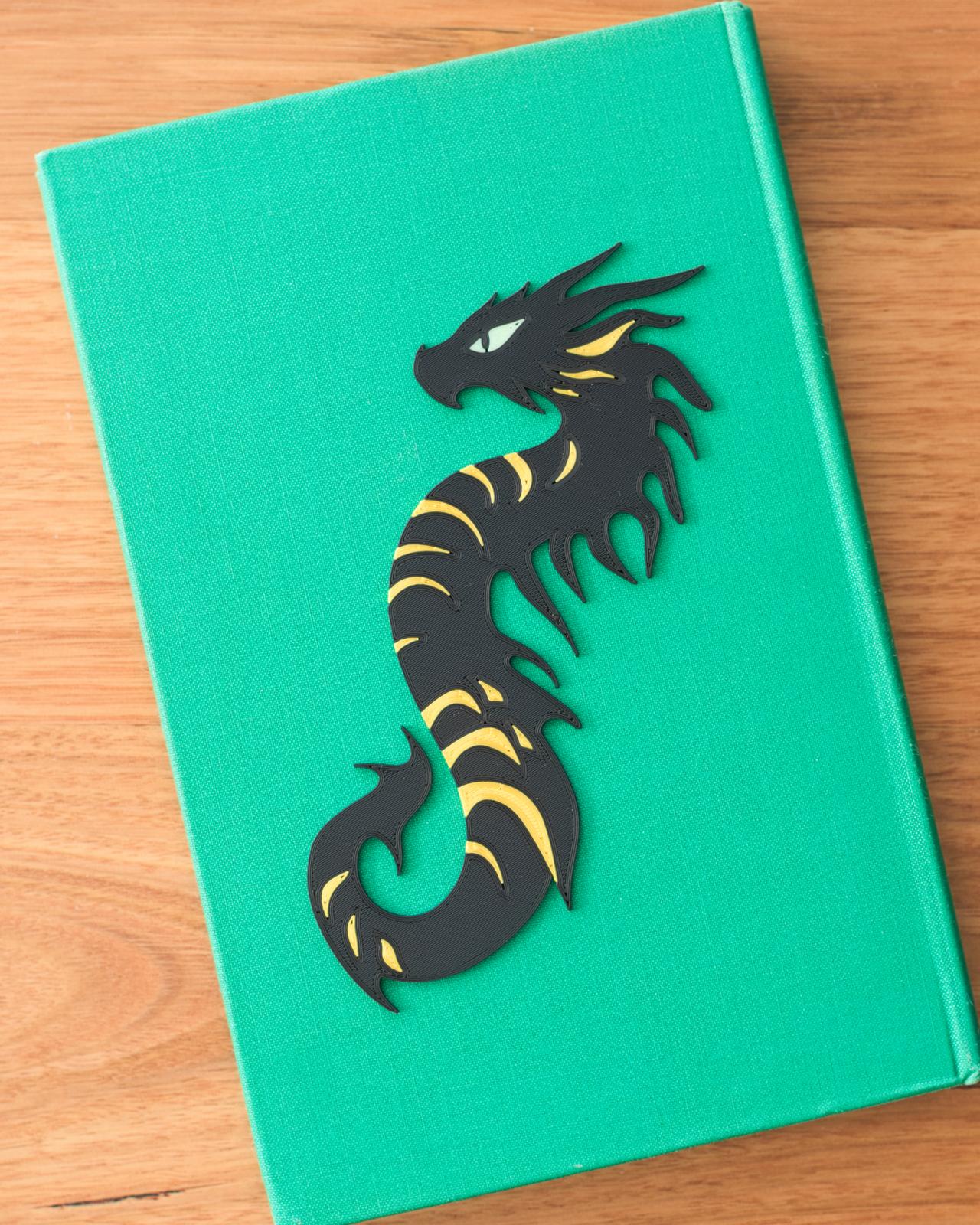 Dragon Bookmark — Charcoal and Gold