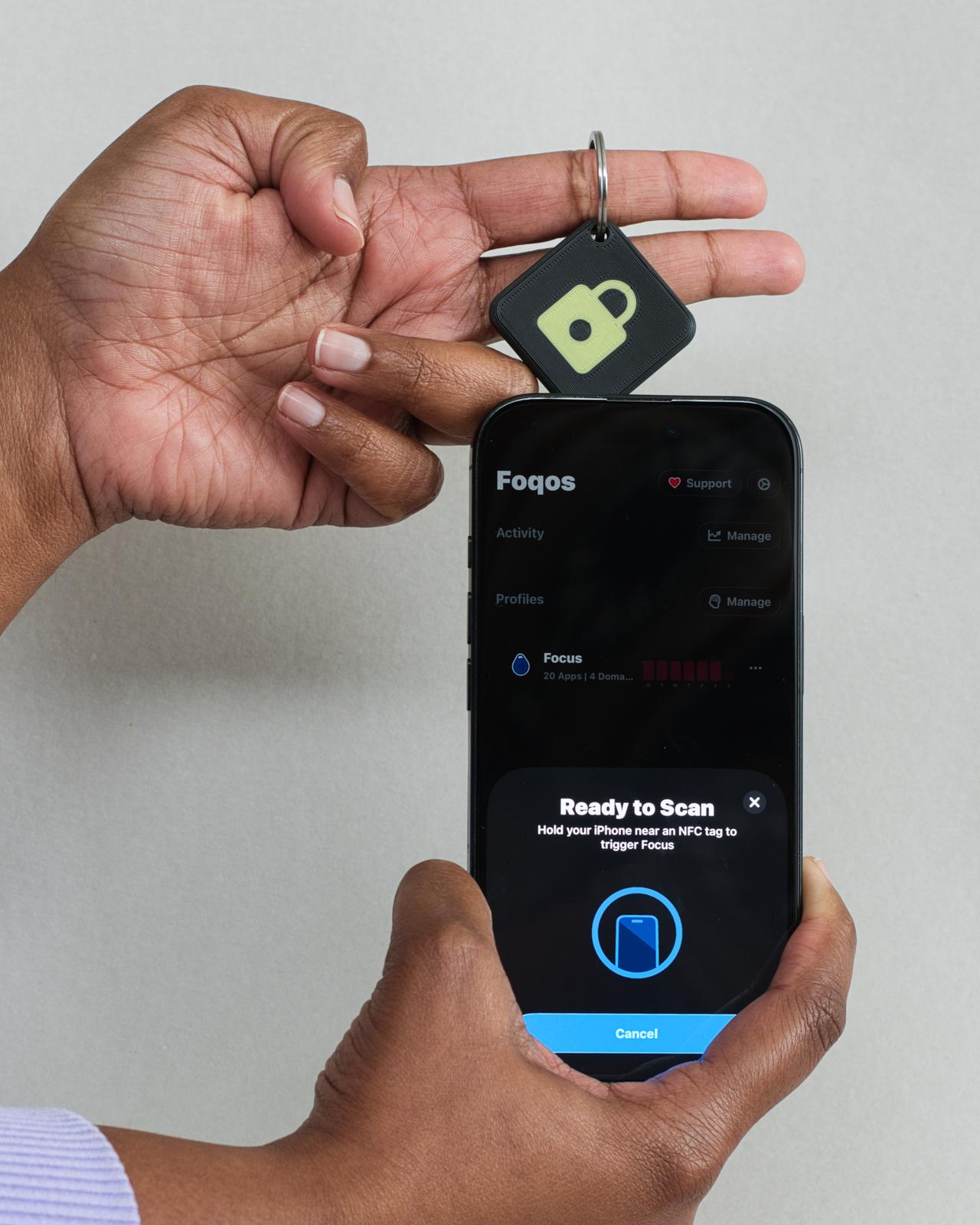 NFC Focus Keychain - Tap to Lock