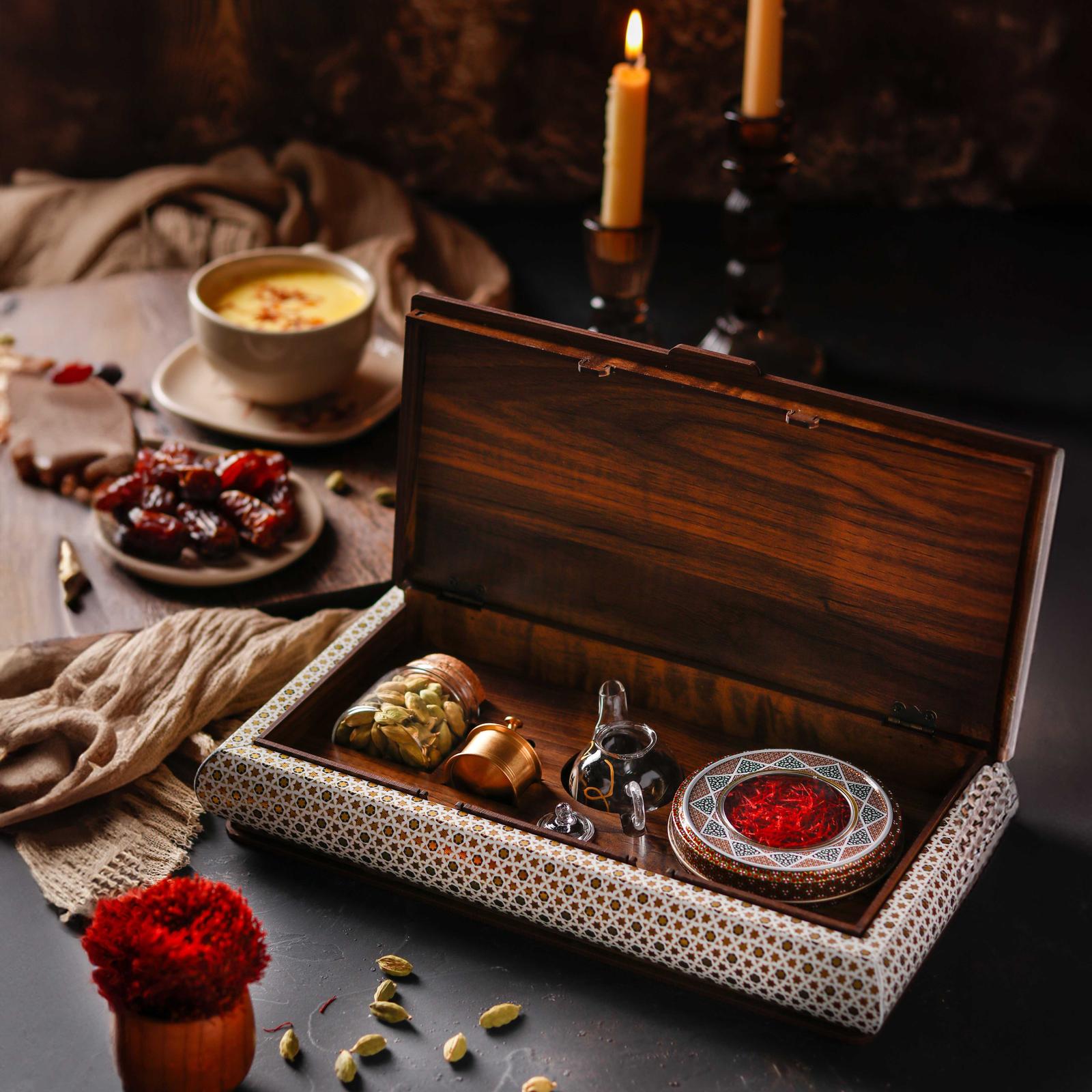 saffron wooden gift box