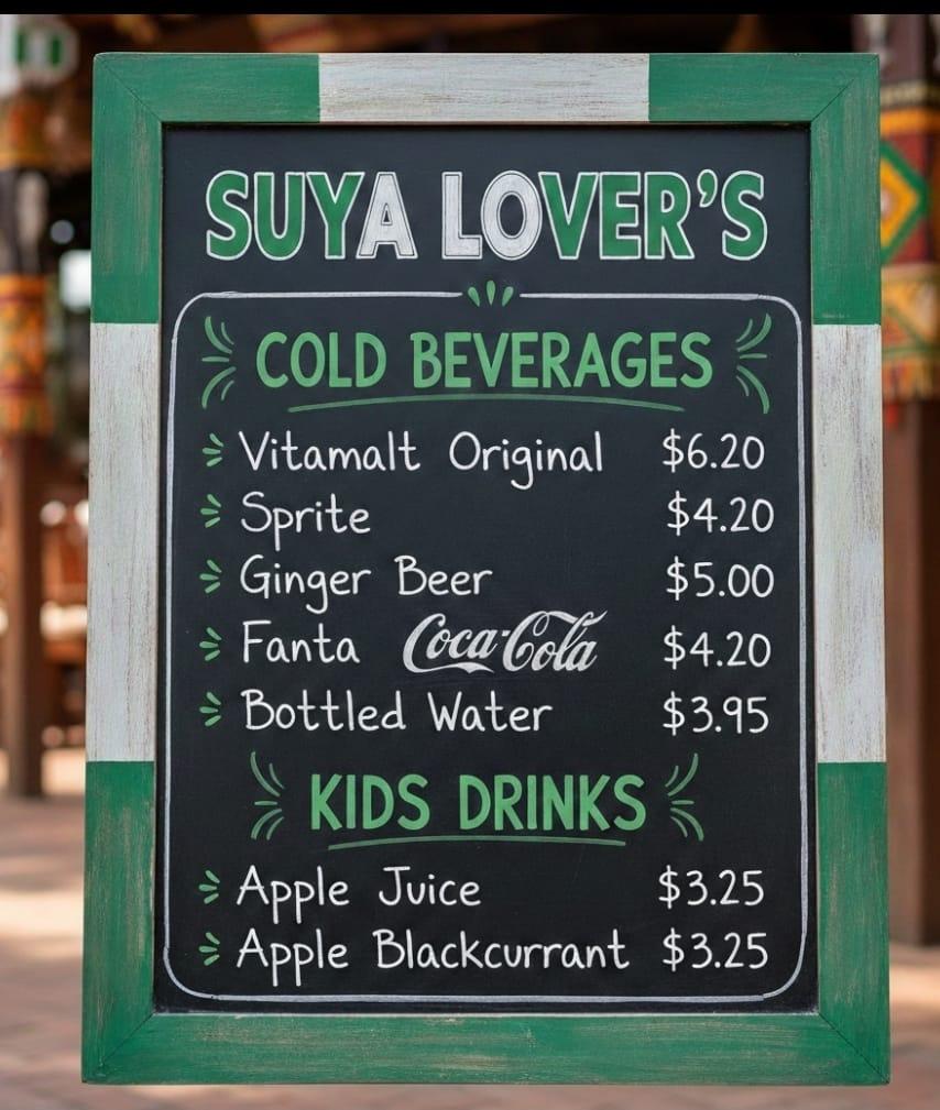 Drink menu