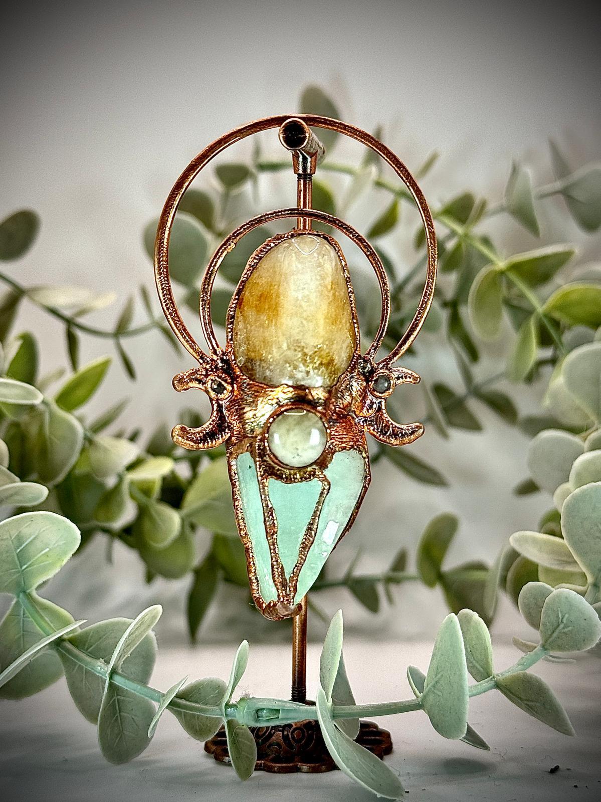 Calcite and Citrine Pendant