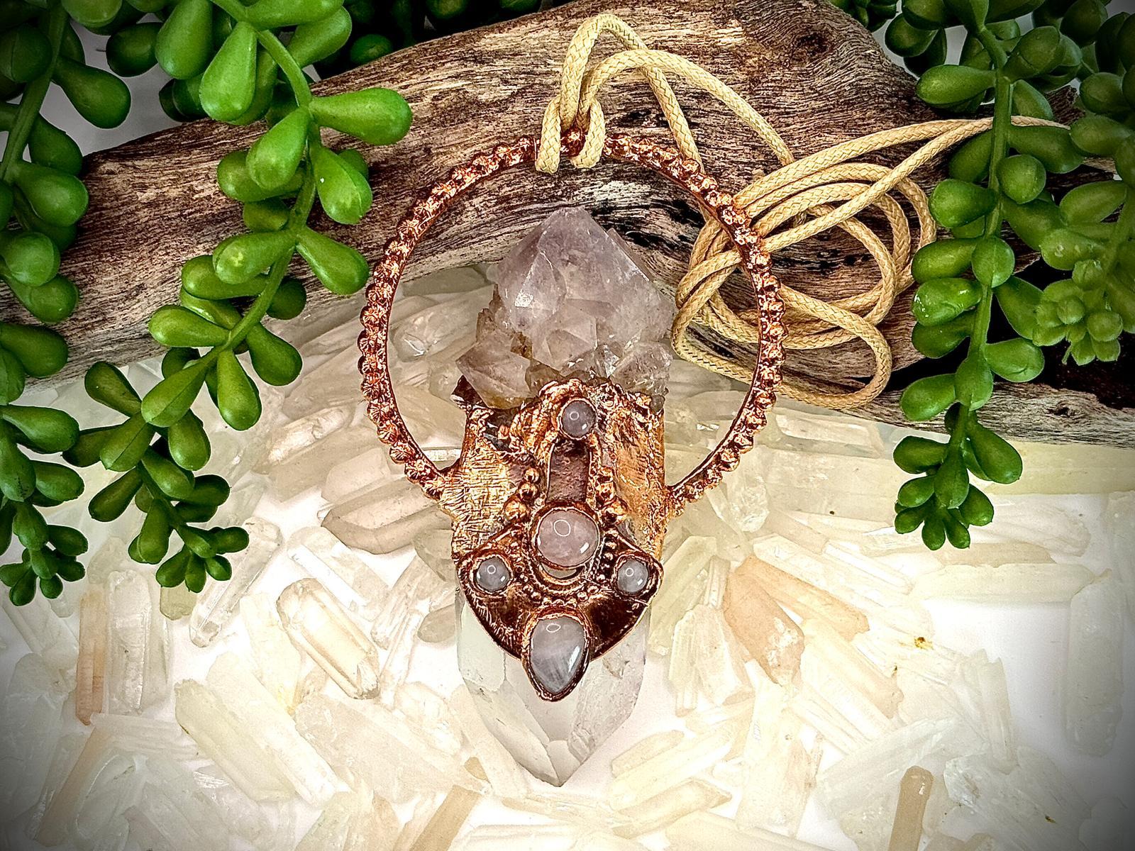 Quartz and Rose Quartz Pendant