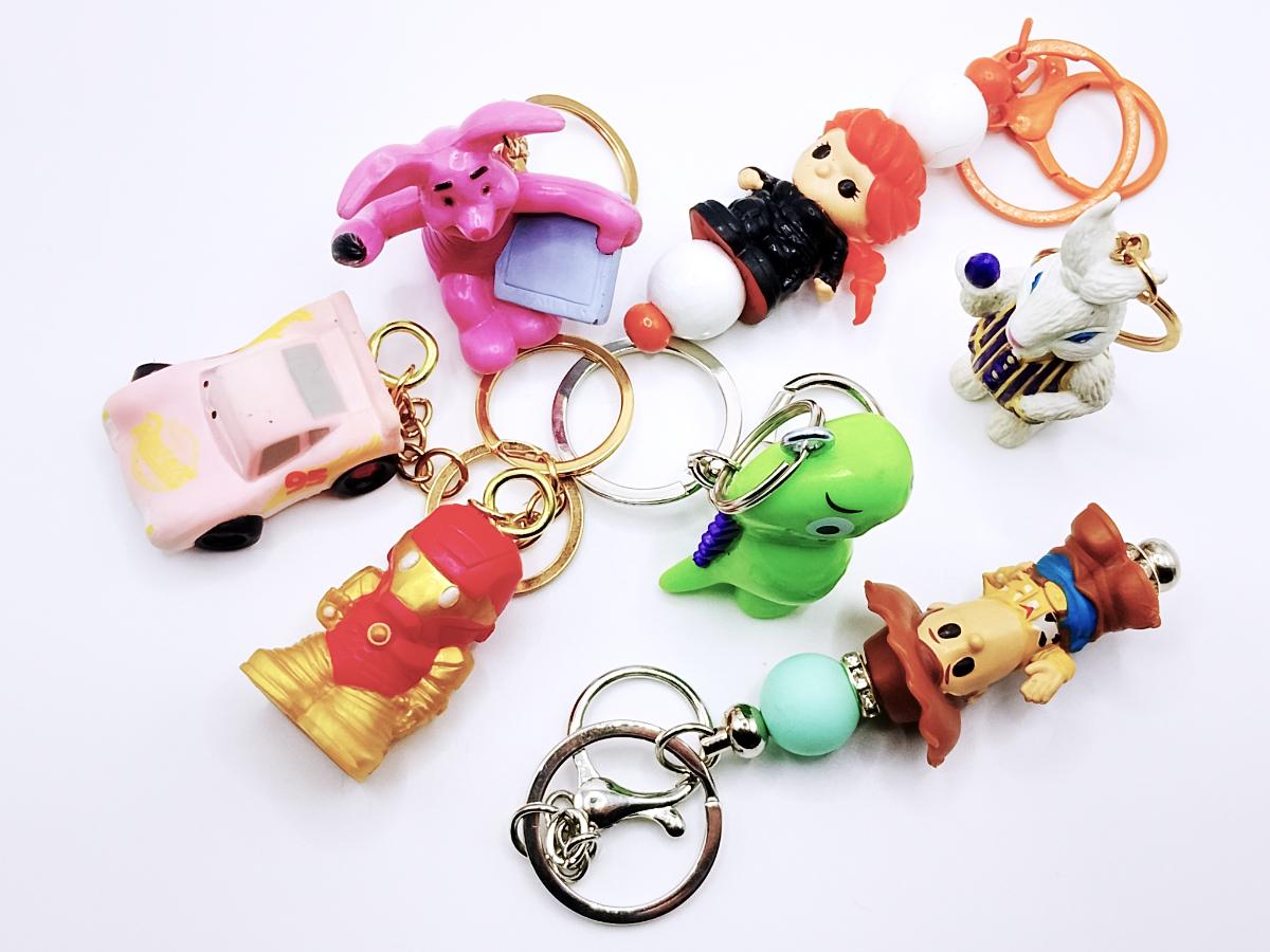 Keyrings (Recycled/ Repurposed Toys and Trinkets)