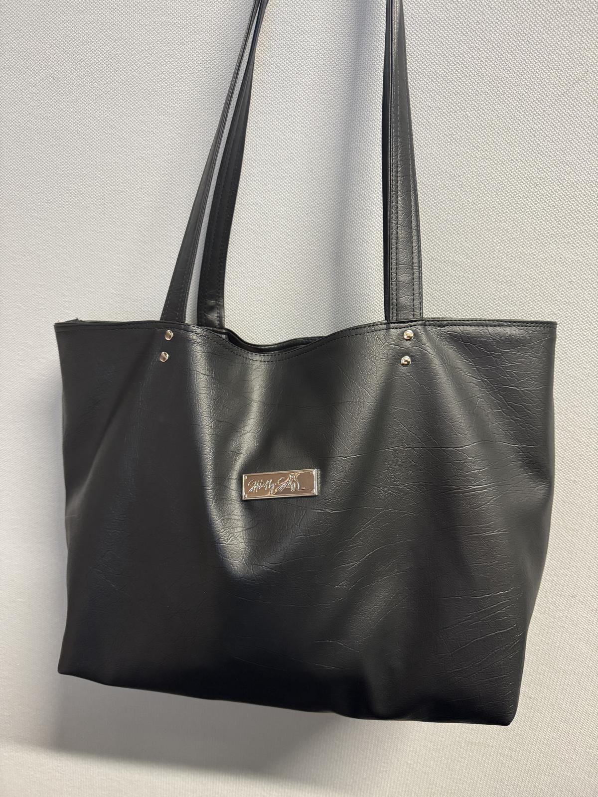 Handmade faux leather tote bag (designed by me)