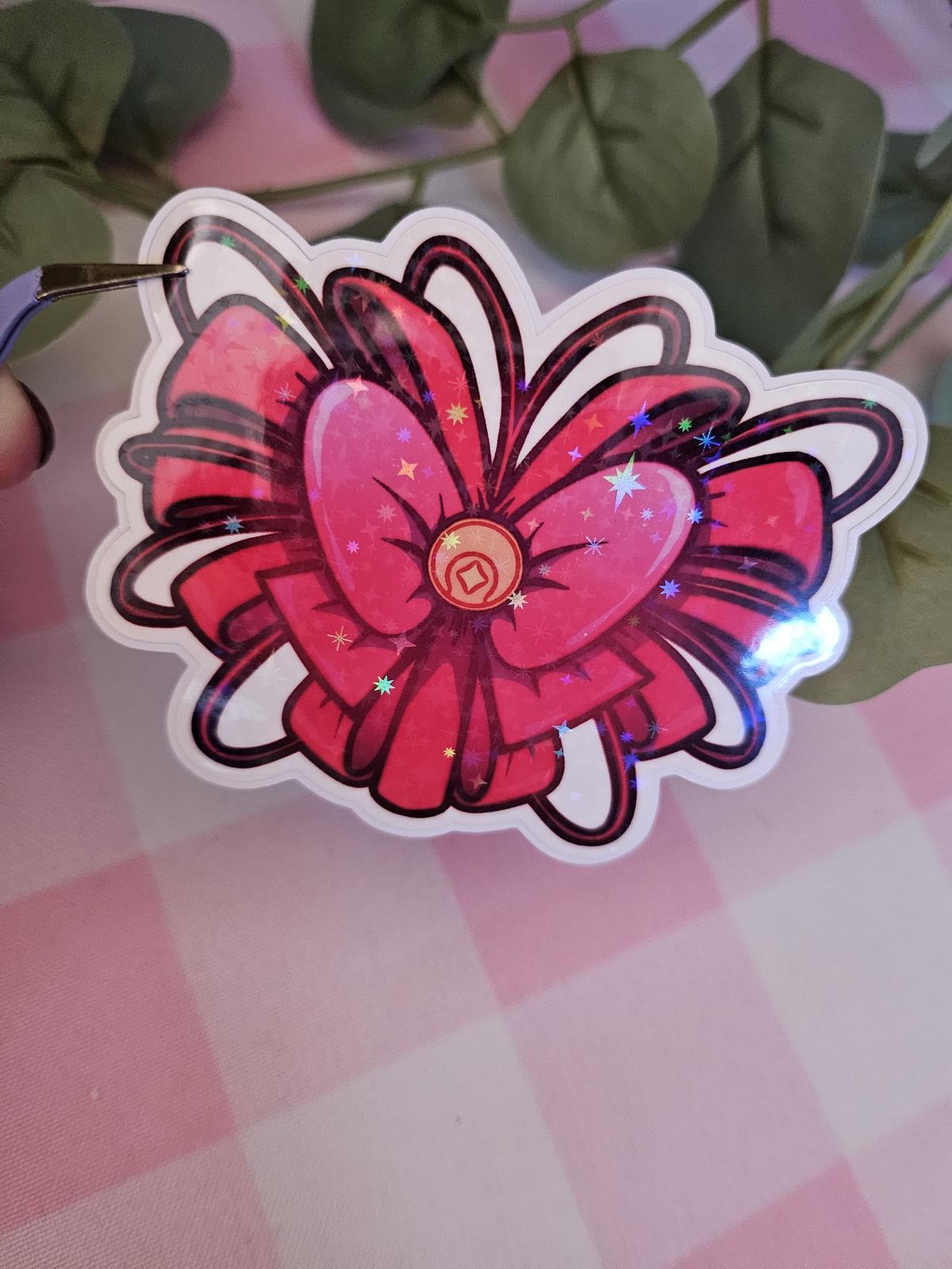Ribbon Heart Die Cut Sticker