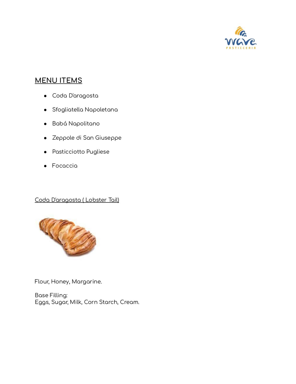 Wave menu