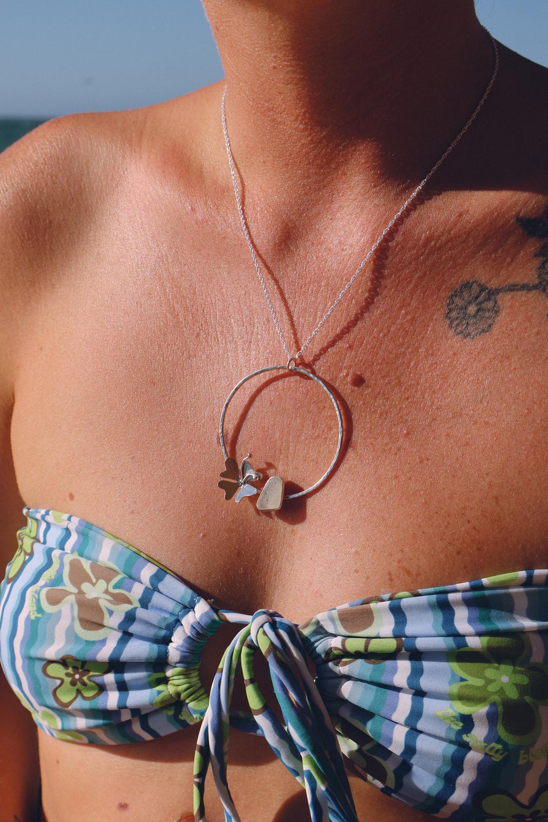 Hibiscus & Tongan sea glass 