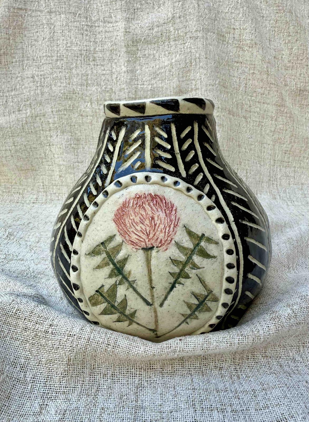Stoneware Ceramic Vase - banksia